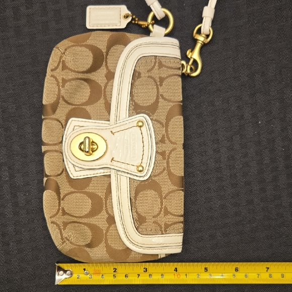 Coach Tan and Cream Wristlet Clutch - Picture 2 of 9